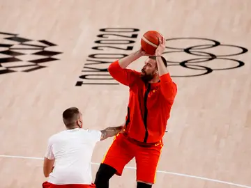 Marc Gasol, en un entrenamiento previo a un partido en Tokio 2020 Marc Gasol, en un entrenamiento previo a un partido en Tokio 2020