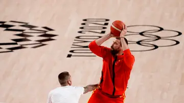 Marc Gasol, en un entrenamiento previo a un partido en Tokio 2020 Marc Gasol, en un entrenamiento previo a un partido en Tokio 2020