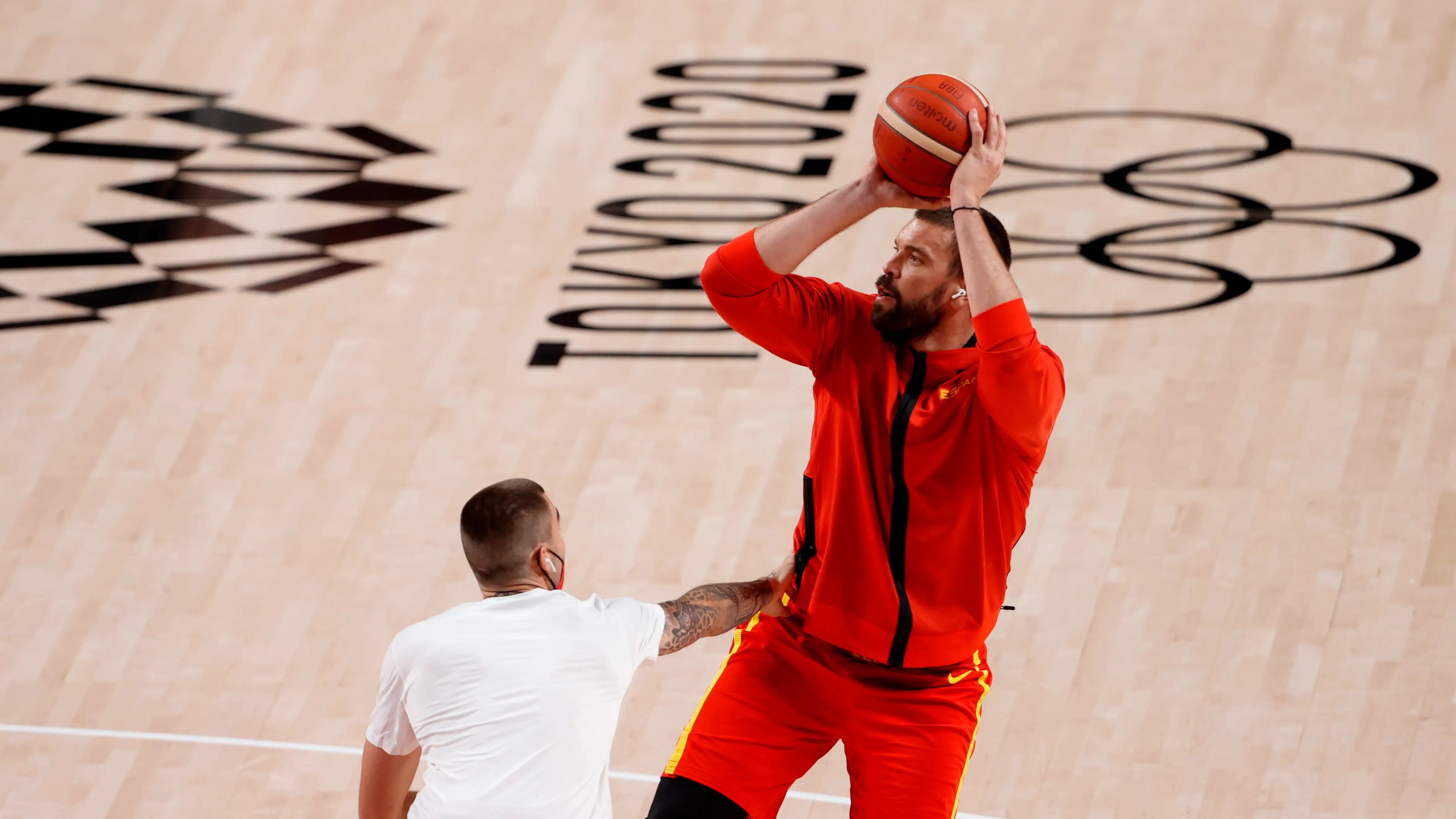 Marc Gasol, en un entrenamiento previo a un partido en Tokio 2020