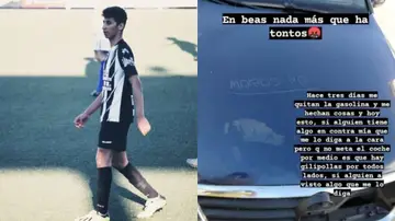 Achraf Habbar, delantero de la segunda andaluza, denuncia insultos racistas y destrozos en su coche Achraf Habbar, delantero de la segunda andaluza, denuncia insultos racistas y destrozos en su coche