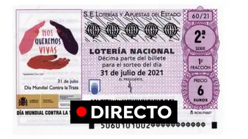 Sorteo de Lotería Nacional: Seguir el sorteo de hoy sábado 31 de julio, en directo Sorteo de Lotería Nacional: Seguir el sorteo de hoy sábado 31 de julio, en directo