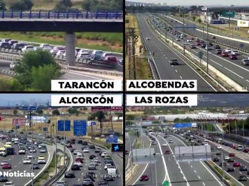 Accidentes en Madrid, Cuenca y Barcelona colapsan la segunda jornada de la operación salida
