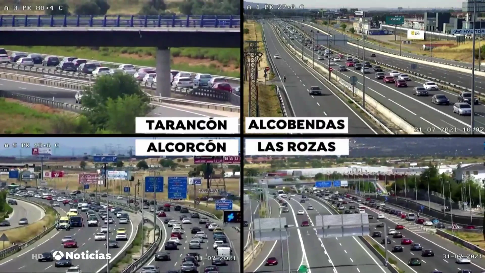 Accidentes en Madrid, Cuenca y Barcelona colapsan la segunda jornada de la operaci&oacute;n salida