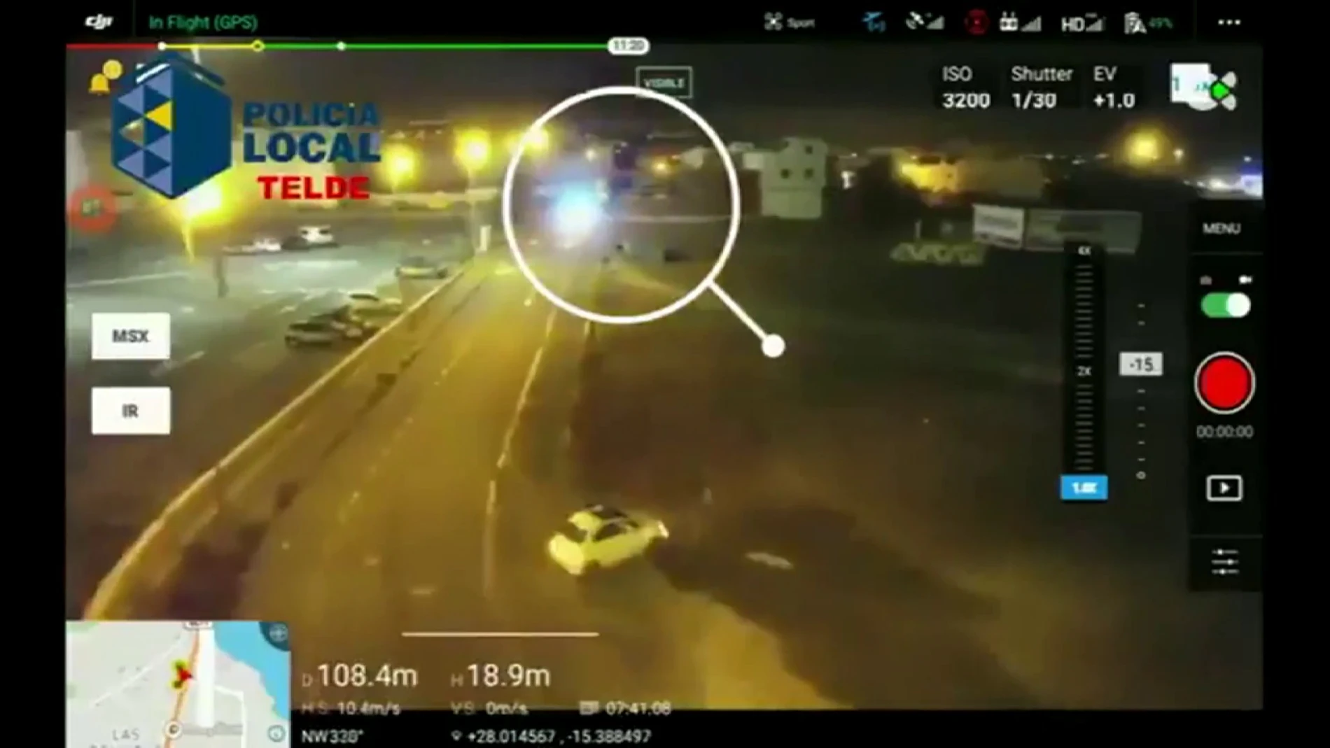Un dron 'caza' a una conductora que pretendía evitar un control en Canarias