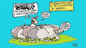 La inmunidad de grupo frente al coronavirus, en la viñeta de Alfredo Boto-Hervás La inmunidad de grupo frente al coronavirus, en la viñeta de Alfredo Boto-Hervás