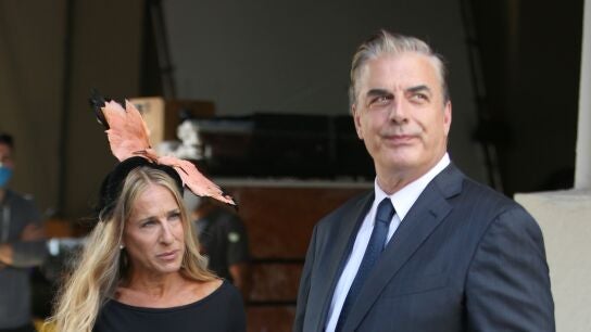 Sarah Jessica Parker y Chris Noth durante el rodaje del revival de 'Sexo en Nueva York'