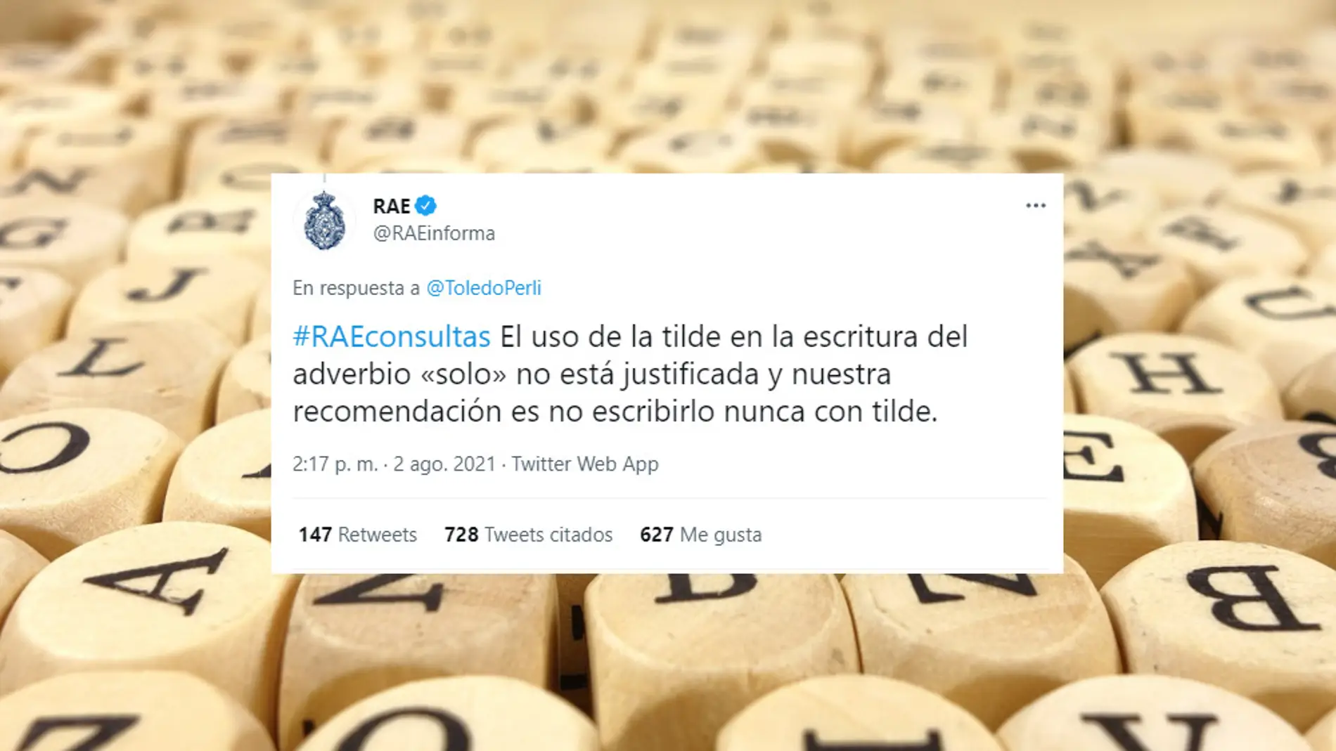 ¿Se escribe el adverbio "solo" con tilde?