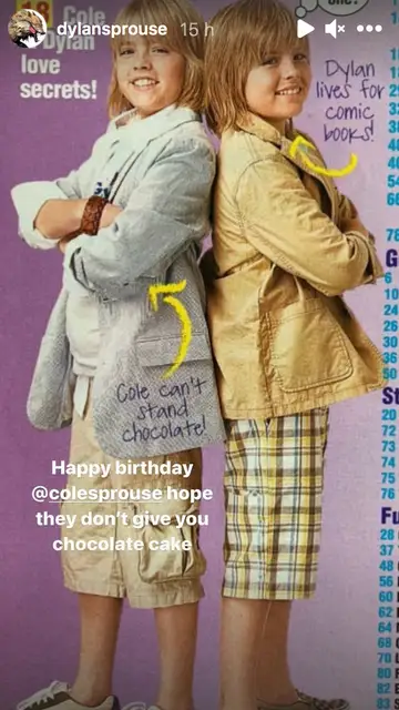 La imagen con la que Dylan felicita a Cole por su cumpleaños La imagen con la que Dylan felicita a Cole por su cumpleaños