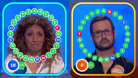 ¡Máxima tensión! Sofía se arriesga en ‘El Rosco’ para no sentarse de nuevo en la ‘Silla Azul’ La concursante tiene menos aciertos que Marco Antonio.