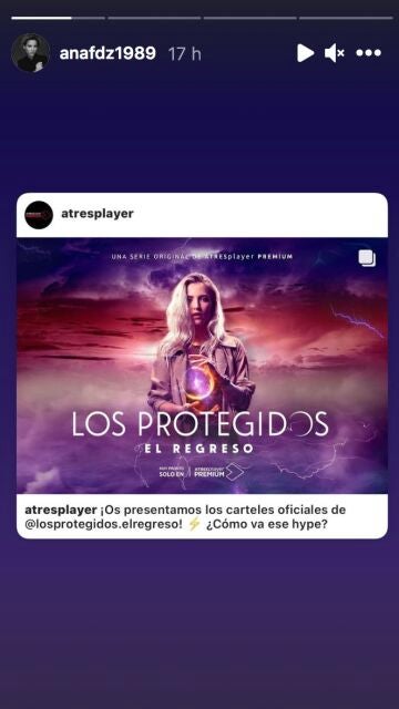 Instagram Story de Ana Fernández promocionando la serie
