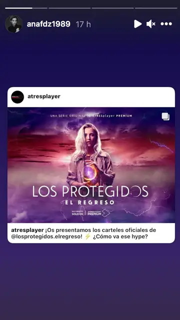 Instagram Story de Ana Fernández promocionando la serie Instagram Story de Ana Fernández promocionando la serie