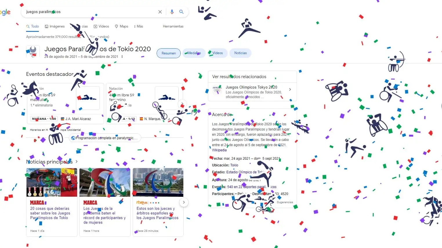 ¿Qué pasa si buscas 'Juegos paralímpicos' en Google? El sorprendente homenaje del buscador ¿Qué pasa si buscas 'Juegos paralímpicos' en Google? El sorprendente homenaje del buscador