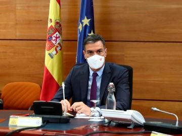 Pedro Sánchez, en la reunión del Grupo de Trabajo que supervisa las repatriaciones de Afganistán