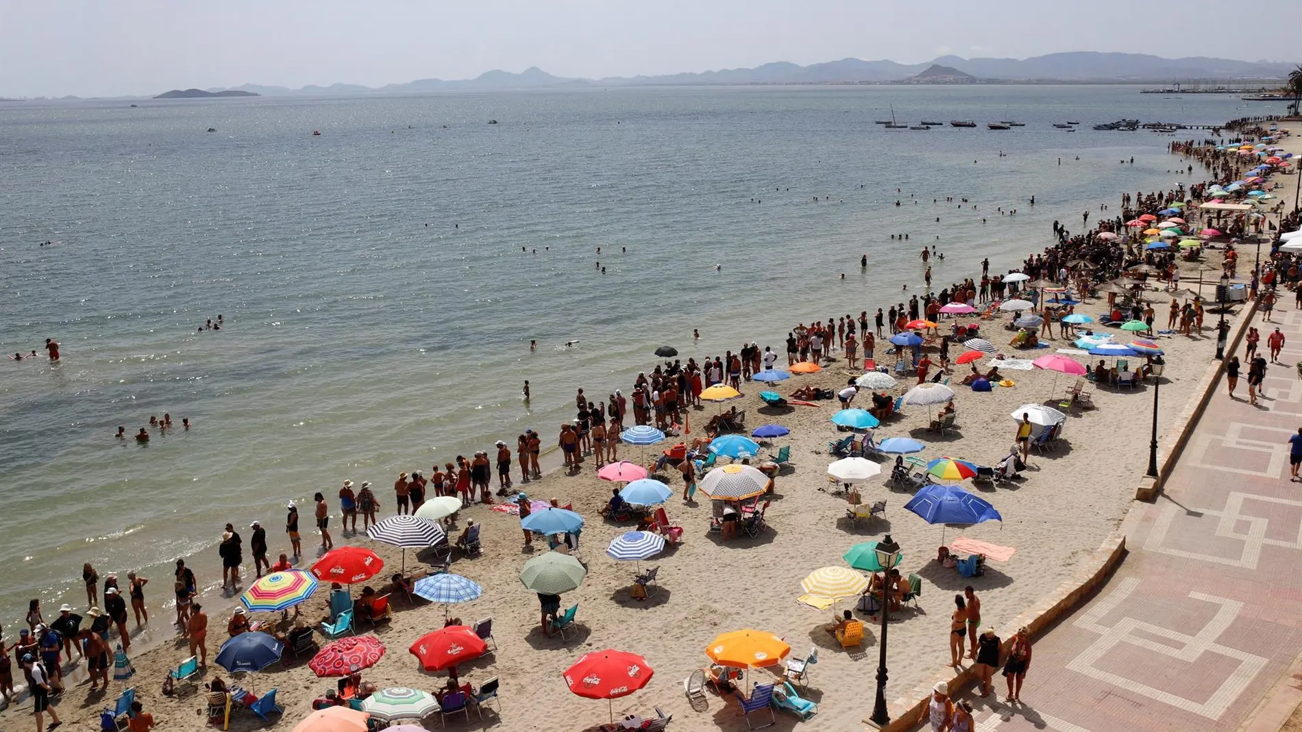 Miles de personas forman una cadena humana para protestar por el deterioro del Mar Menor