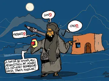 Las prohibiciones de los talibanes a las mujeres afganas, en la viñeta gráfica de Alfredo Boto-Hervás Las prohibiciones de los talibanes a las mujeres afganas, en la viñeta gráfica de Alfredo Boto-Hervás