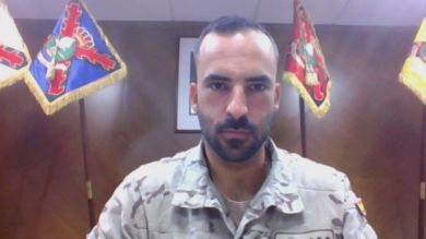 El capitán Javier Escorihuela, tras regresar de Afganistán: 