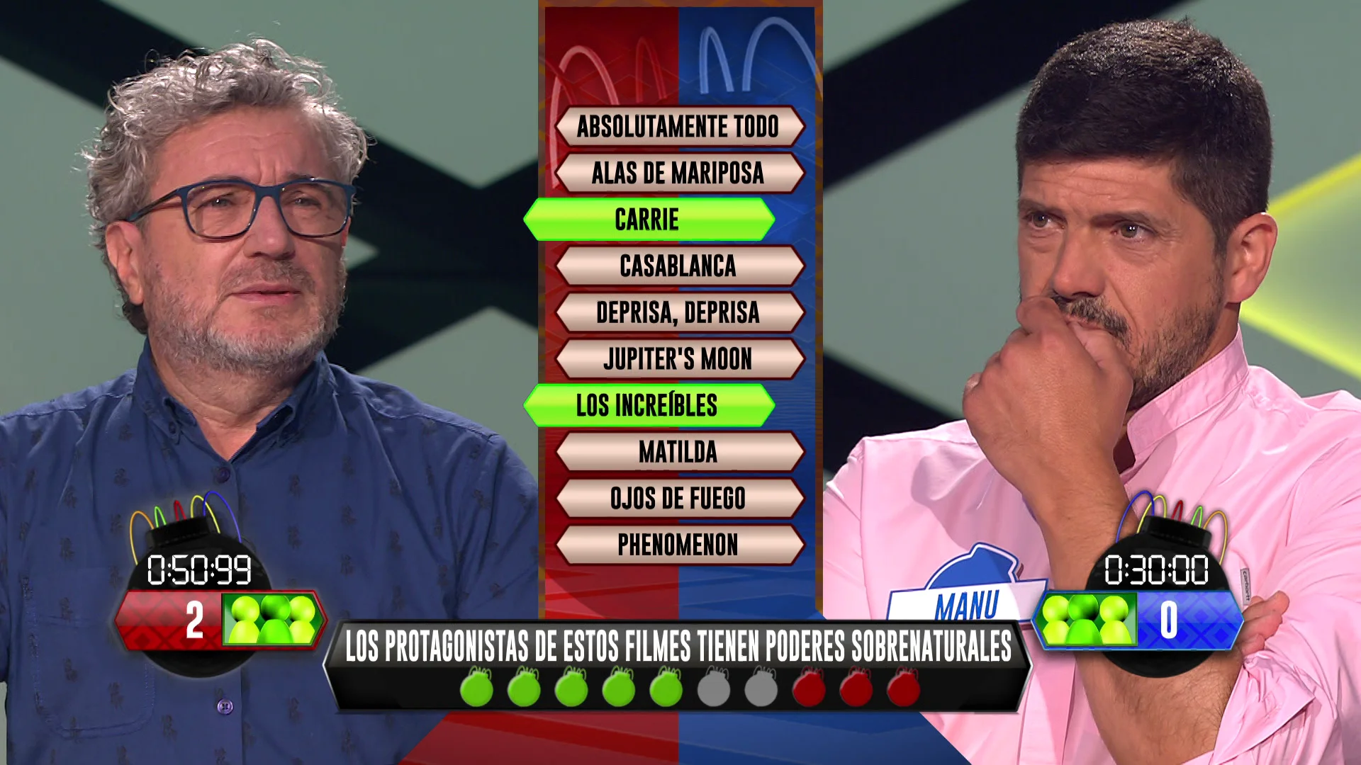 ‘Los Lobos’ Valentín y Manu se enfrentan por primera vez en ‘¡Boom!’ en la ‘Bomba estratégica’ ‘Los Lobos’ Valentín y Manu se enfrentan por primera vez en ‘¡Boom!’ en la ‘Bomba estratégica’