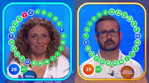 Arriesgarse o perder: Sofía y Marco Antonio se aventuran en ‘El Rosco’: “El programa de hoy ya es tuyo” Ambos concursantes se han batido en duelo en un ‘Rosco’ de lo más emocionante.