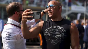 El actor Vin Diesel durante el Gran Premio de Monza (Italia) de Fórmula 1