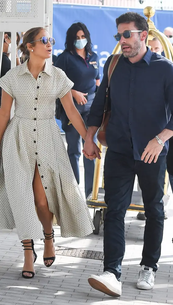 Jennifer Lopez y Ben Affleck momentos antes del incidente fan