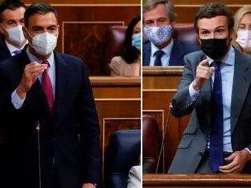 Pedro Sánchez y Pablo Casado en el Congreso de los Diputados