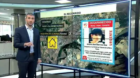 Recorrido que pudo hacer la madre con el niño desaparecido Recorrido que pudo hacer la madre con el niño desaparecido