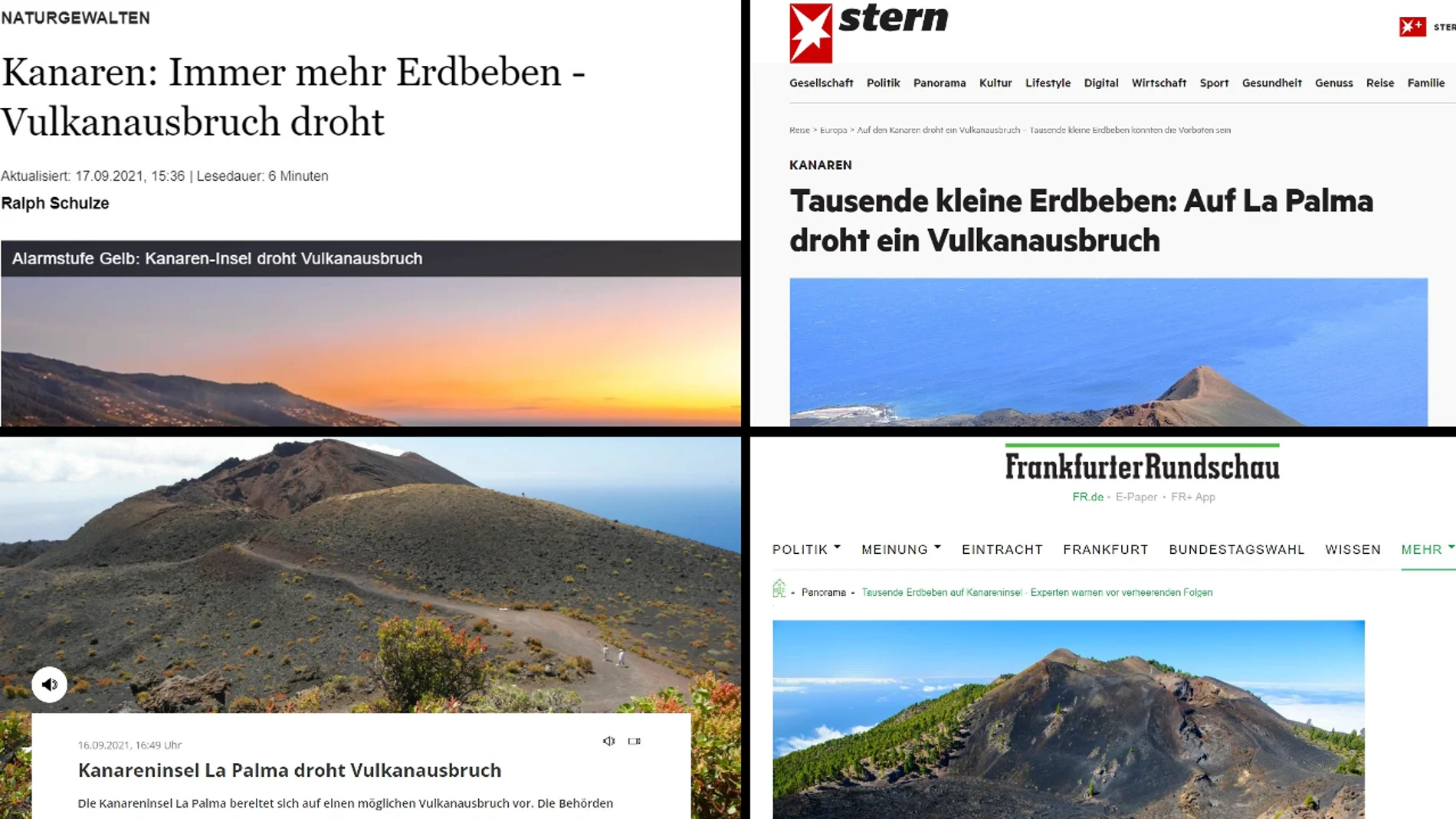 La posible erupción del volcán en La Palma lidera las búsquedas de Google en los medios alemanes 