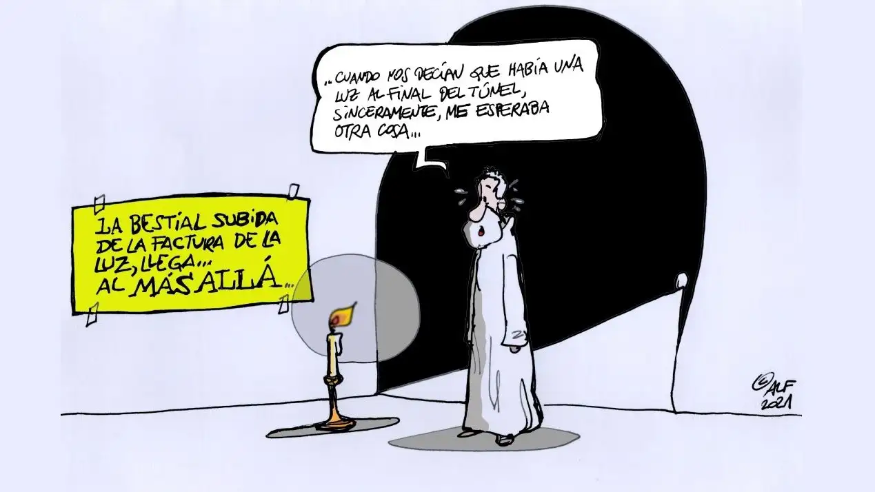 La imparable subida de la factura de la luz, en la viñeta gráfica de Alfredo Boto-Hervás La imparable subida de la factura de la luz, en la viñeta gráfica de Alfredo Boto-Hervás