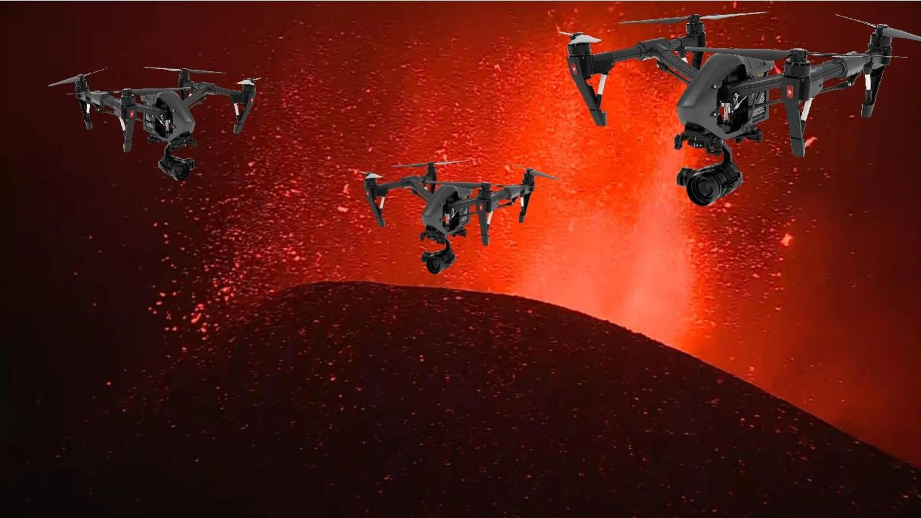 Drones graban el volcán de La Palma