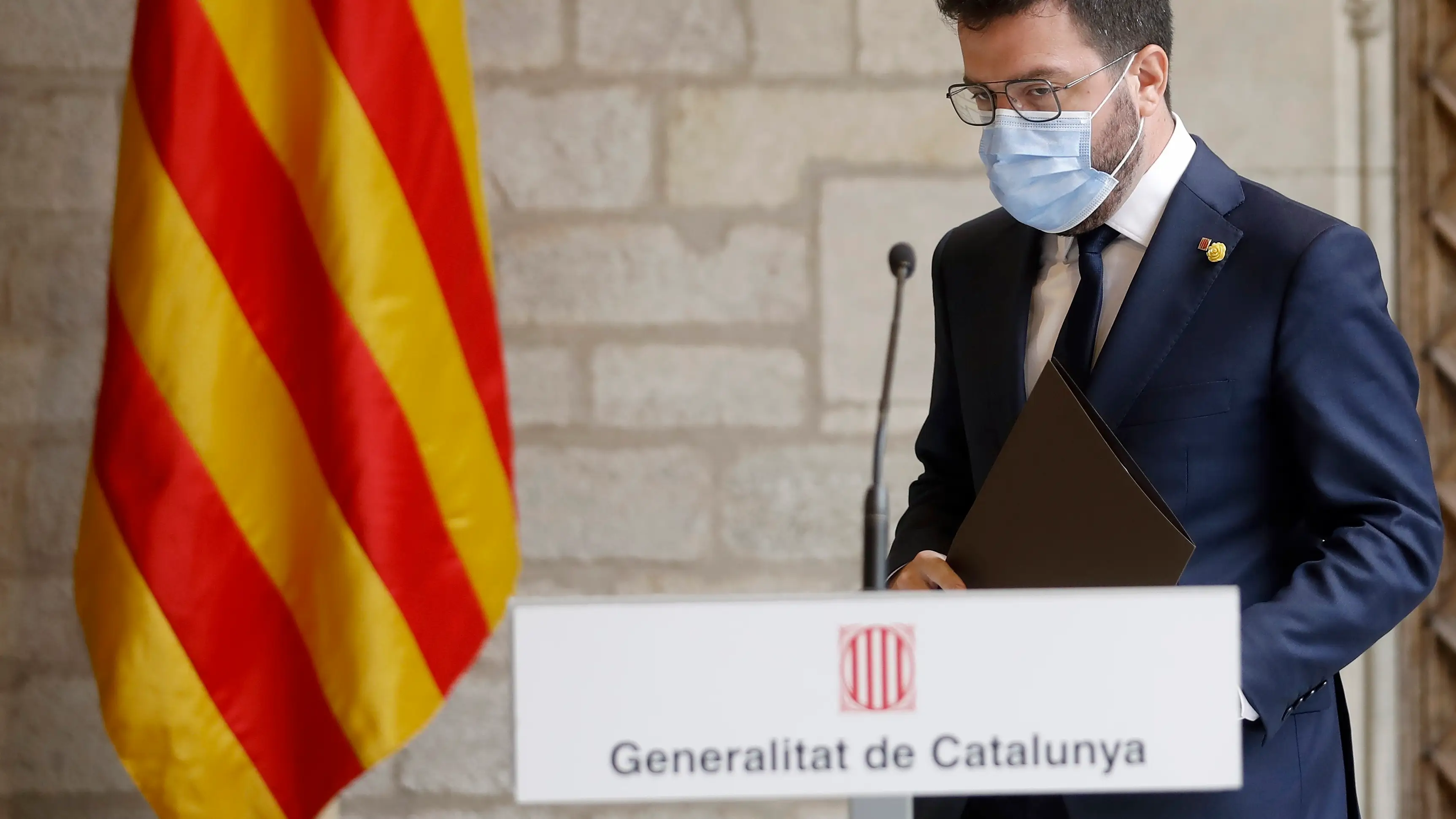 El presidente de la Generalitat de Cataluña, Pere Aragonés El presidente de la Generalitat de Cataluña, Pere Aragonés