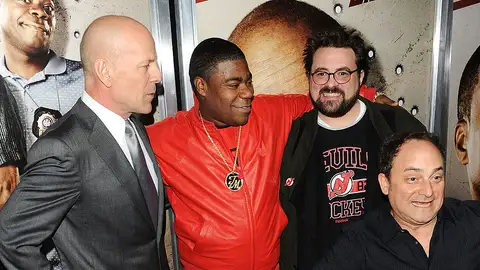 Bruce Willis junto a Tracy Morgan y Kevin Smith Bruce Willis junto a Tracy Morgan y Kevin Smith