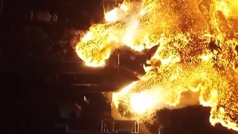 la lava arrasa varias casas en La Palma la lava arrasa varias casas en La Palma