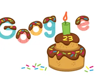 Google celebra hoy su 23 cumpleaños con un doodle de pastel helado de chocolate Google celebra hoy su 23 cumpleaños con un doodle de pastel helado de chocolate