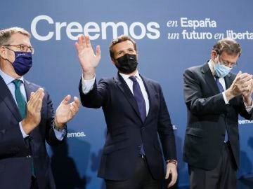 Pablo Casado y Mariano Rajoy reivindican al PP como la salvación de España ante las crisis que deja el PSOE