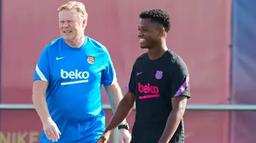 Koeman pide calma con Ansu Fati: "¿La Selección? Ha estado 10 meses fuera" Koeman pide calma con Ansu Fati: "¿La Selección? Ha estado 10 meses fuera"
