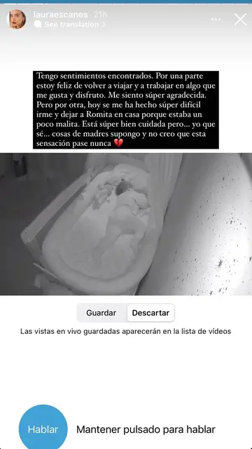 El dolor de Laura Escanes tras separase de su hija por irse a trabajar El dolor de Laura Escanes tras separase de su hija por irse a trabajar