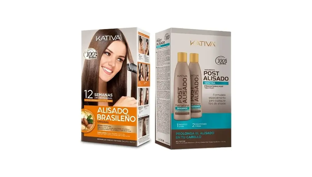 Kativa Pack Alisado Brasileño de Keratina + Post alisado de 2 Uds 650 ml