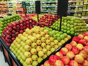 Manzanas en el supermercado Manzanas en el supermercado