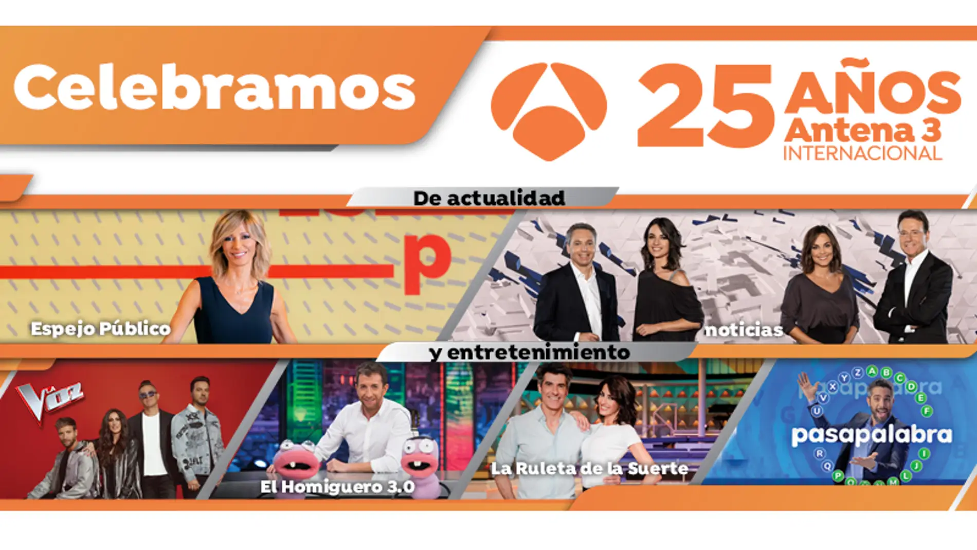 Antena 3 Internacional cumple 25 años de expansión mundial de sus contenidos