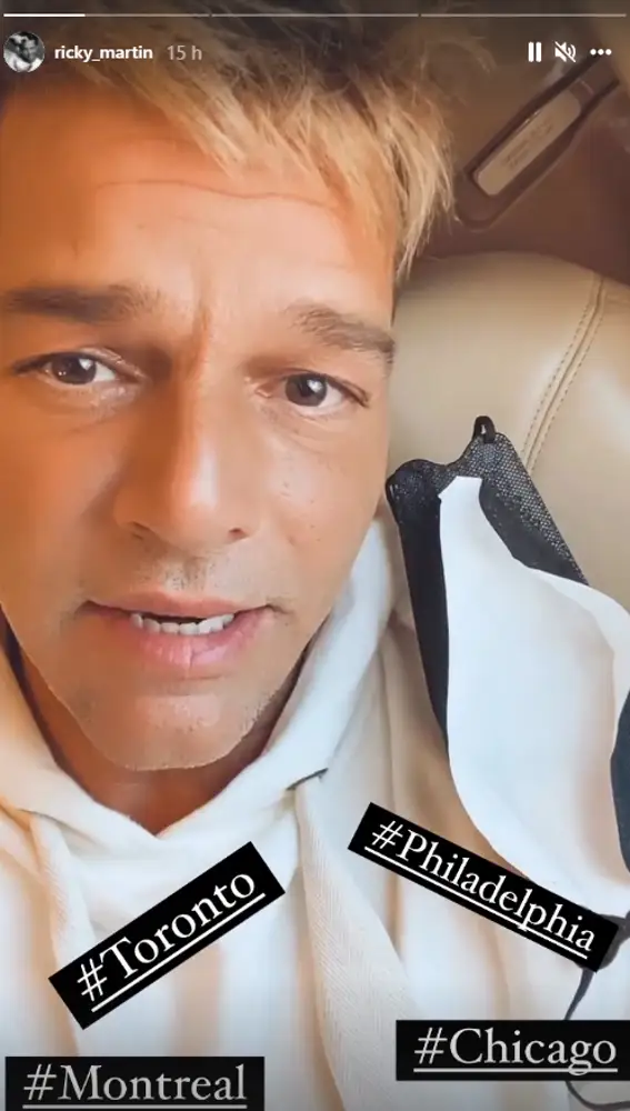 Ricky Martin en sus historias de Instagram