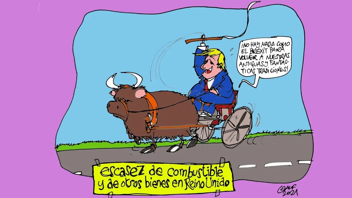 La escasez de suministros, en la vi&ntilde;eta gr&aacute;fica de Alfredo Boto-Herv&aacute;s