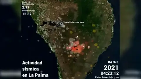 Así ha evolucionado la actividad sísmica en La Palma desde que comenzó la erupción del volcán Así ha evolucionado la actividad sísmica en La Palma desde que comenzó la erupción del volcán
