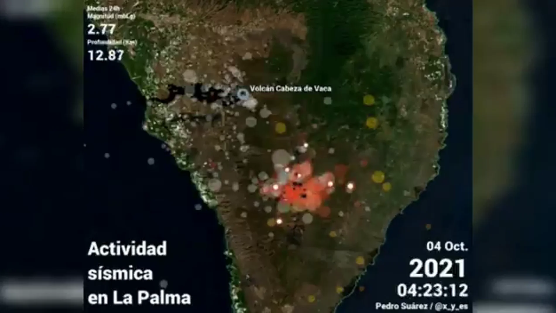 Así ha evolucionado la actividad sísmica en La Palma desde que comenzó la erupción del volcán