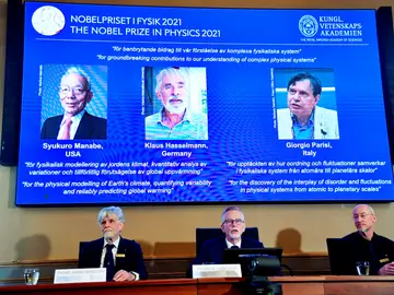 Los científicos Syukuro Manabe, Klaus Hasselmann y Giorgio Parisi, Premio Nobel de Física 2021 Los científicos Syukuro Manabe, Klaus Hasselmann y Giorgio Parisi, Premio Nobel de Física 2021