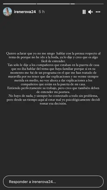 El mensaje de Irene Rosales El mensaje de Irene Rosales