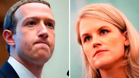 Mark Zuckerberg y Frances Haugen Mark Zuckerberg y Frances Haugen