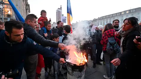 Protestas en Italia por el 'green pass'  Protestas en Italia por el 'green pass'