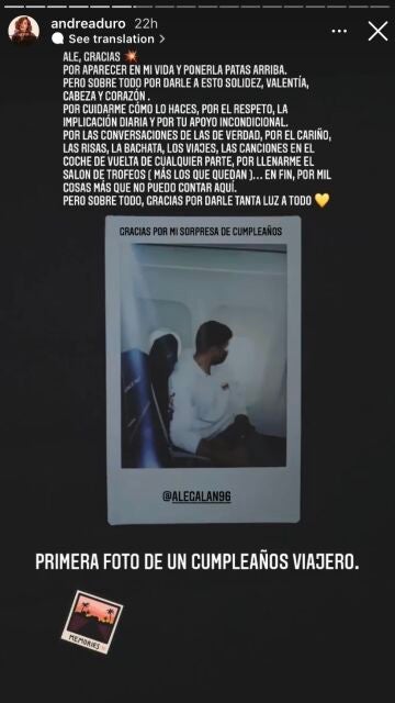 Las preciosas palabras de Andrea Duro a Ale Galán