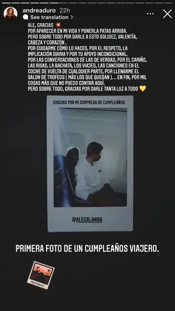 Las preciosas palabras de Andrea Duro a Ale Galán Las preciosas palabras de Andrea Duro a Ale Galán