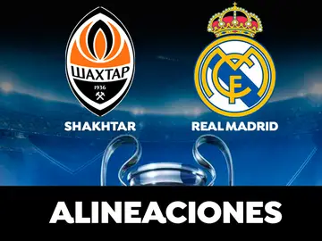 Alineación del Real Madrid hoy ante el Shakhtar Donetsk en el partido de la Champions League Alineación del Real Madrid hoy ante el Shakhtar Donetsk en el partido de la Champions League